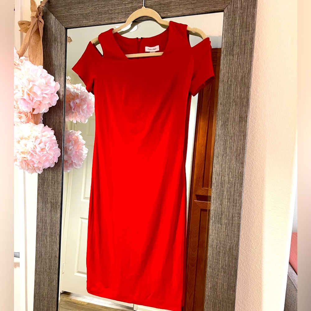 Red Calvin Klein dress